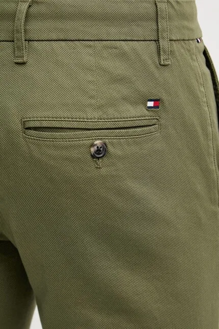 Брюки чинос из эластичного хлопка slim fit Tommy Hilfiger, зеленый — фото 4