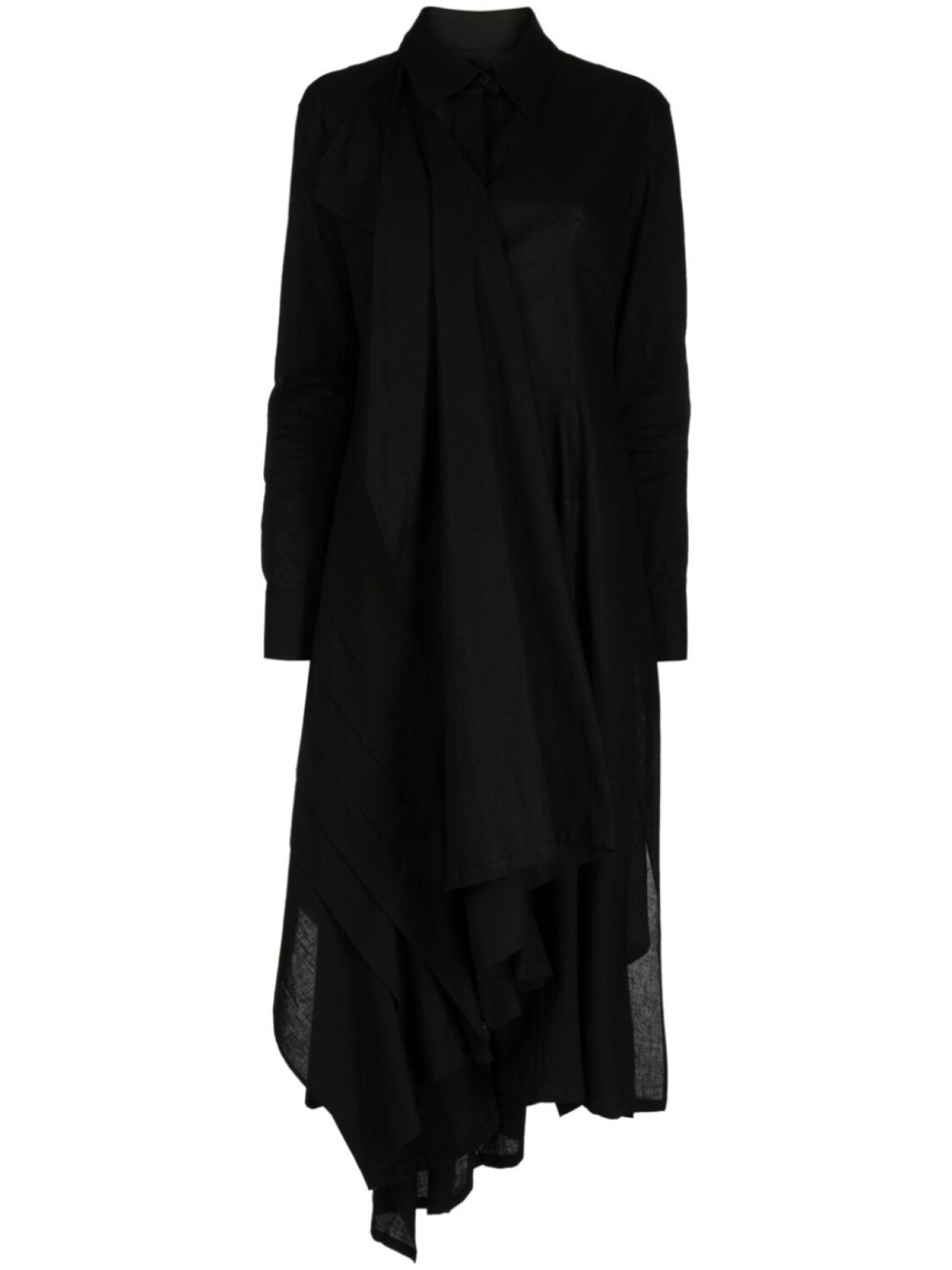 

Yohji Yamamoto платье миди Muslin с драпировкой, черный