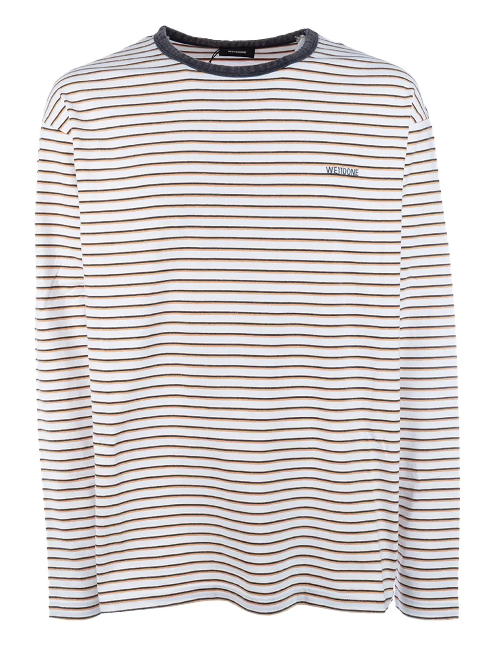 

Полосатая футболка с длинными рукавами We11done, белый