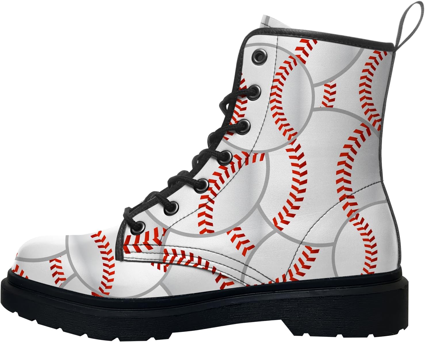 

Бейсбольные ботинки для женщин и мужчин, боевые ботинки, сшитые из ПУ-кожи, на шнуровке, ботильоны, подарки для нее и для него Generic, красный