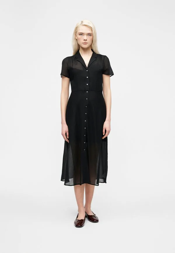 Прозрачное платье-рубашка миди Gap, True Black