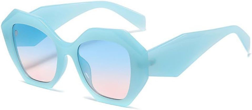 

Крупные солнцезащитные очки неправильной формы для женщин, роскошные уникальные многоугольные солнцезащитные очки для мужчин, модные солнцезащитные очки в большой оправе TYUVIVO, C2bluepink