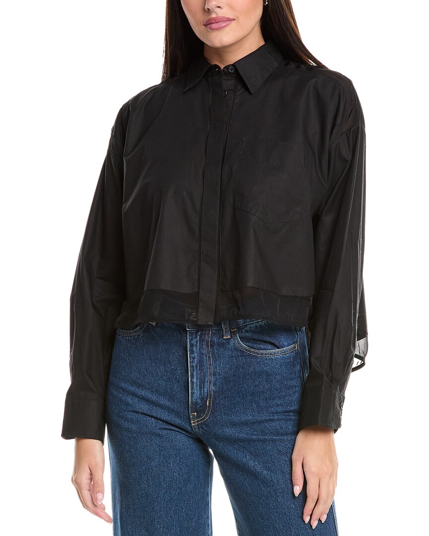 

Rag & bone Beatrice Укороченная комбинированная рубашка, черный