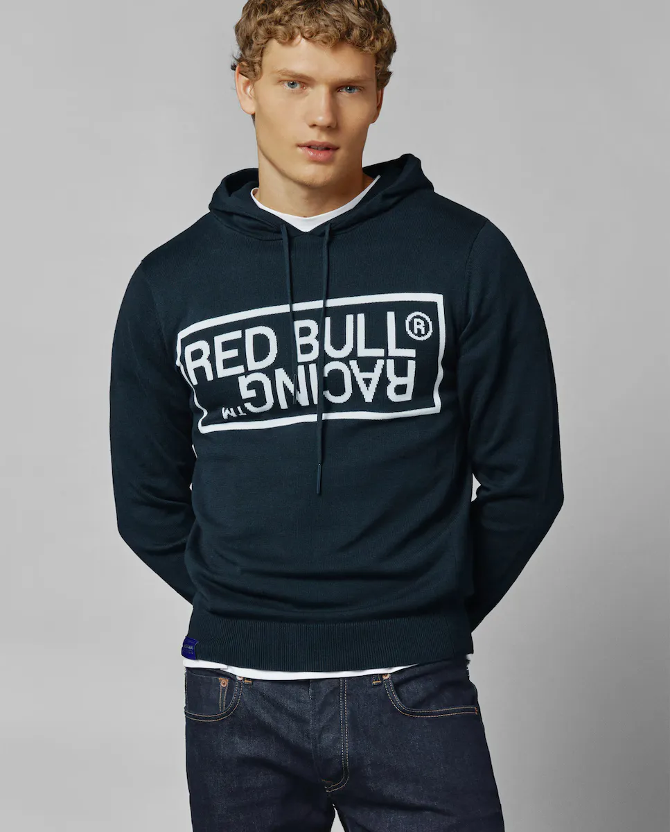 

Свитер унисекс Red Bull Racing с регулируемым капюшоном и логотипом интарсии Pepe Jeans, темно-синий