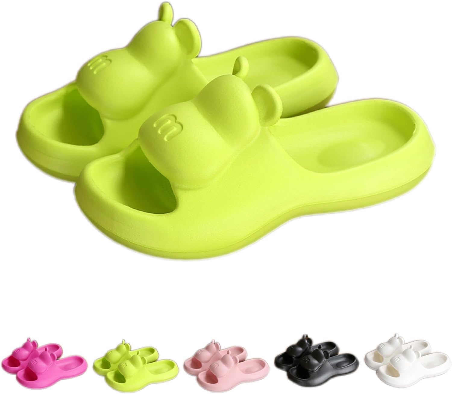 

Тапочки NTRUEML Bear для ванной, мягкие тапочки для женщин, летние домашние тапочки, модные милые для пары, мужские, зеленый