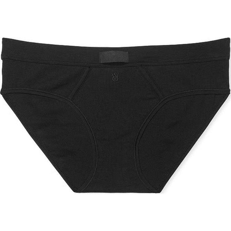 

Victoria's Secret Хлопковые трусы-хипхагеры с логотипом/ черное женское белье 1 упаковка Black
