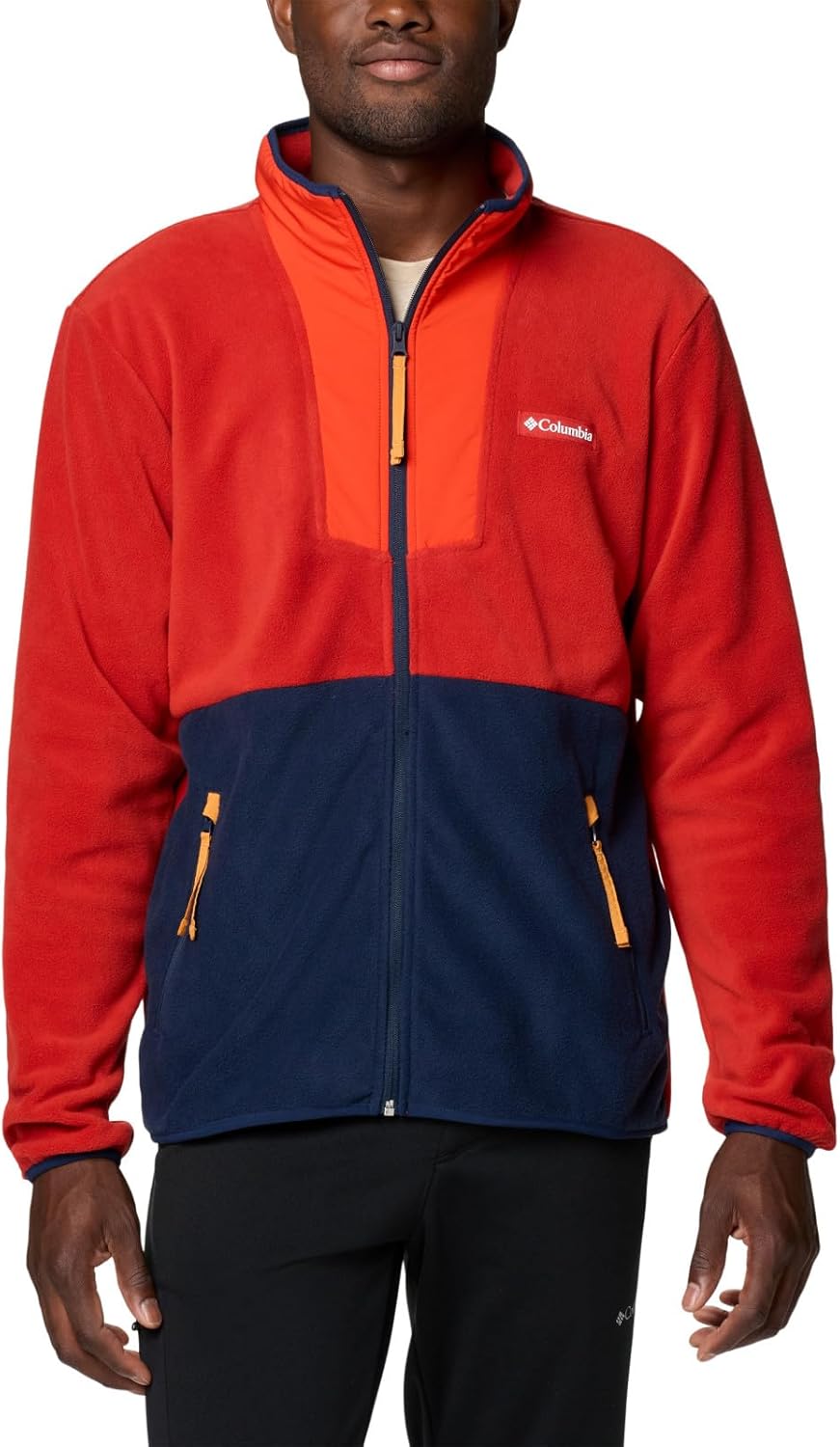 

Columbia мужская флисовая толстовка Sequoia Grove с молнией, Sail Red/Spicy/Collegiate Navy/Sunstone