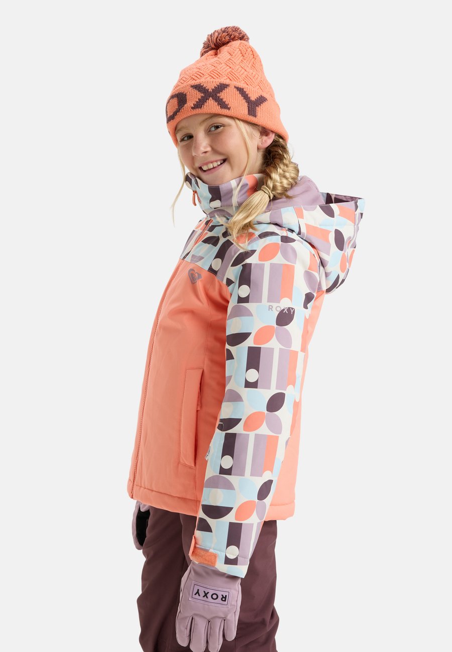 Зимняя куртка Roxy GALAXY GIRL JACKET, Whisper White Winter Font/Orange — фото 3