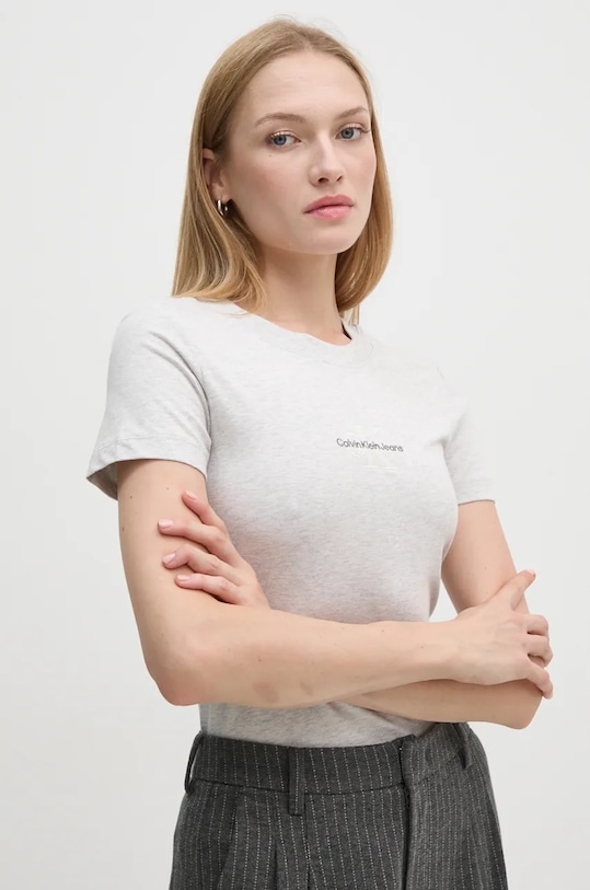 

Хлопковая футболка Calvin Klein Jeans, серый
