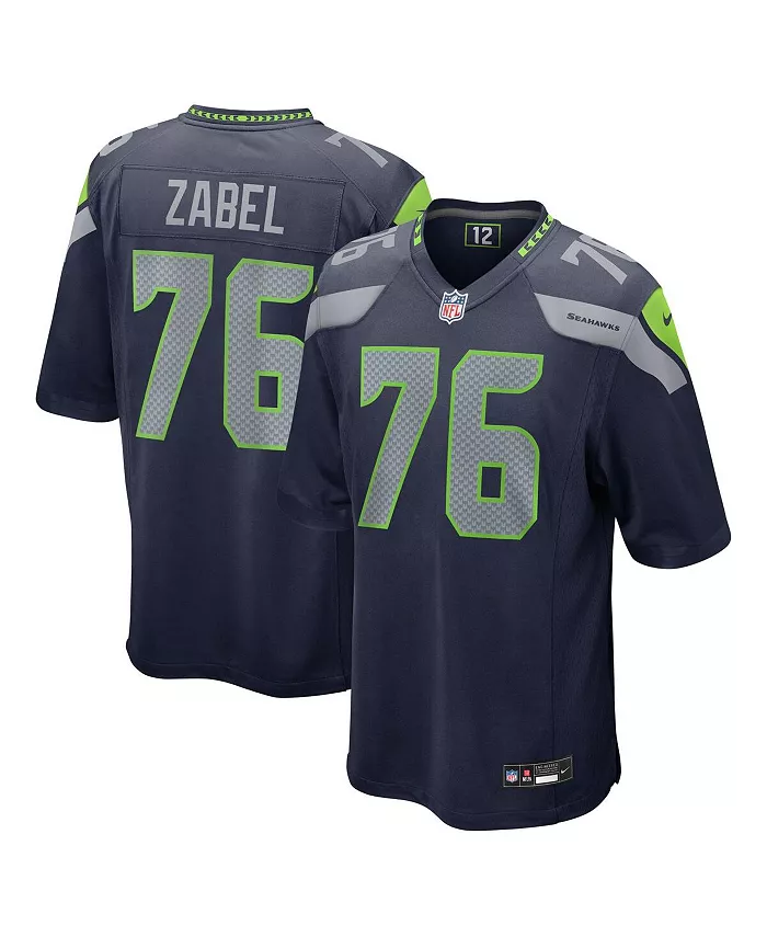 

Мужская серая игровая футболка Zabel College Navy Seattle Seahawks — выбор в первом раунде драфта НФЛ 2025 Nike