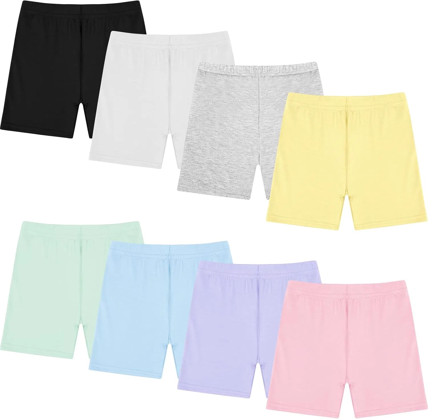 Boyiee 8 Pack Girls Toddlers Dance Shorts Bike Shorts For Dance Gymsastic Yoga Safety Active Under Dress, Fresh Color