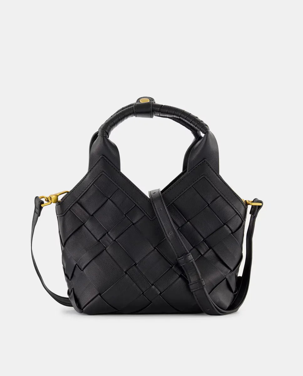 

Плетеная сумочка с застежкой и дополнительной ручкой Tintoretto, черный