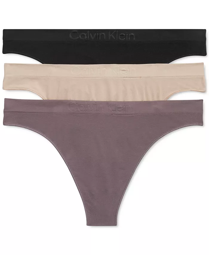 

Женские стринги Mid-Rise с эластичной посадкой, 3 шт. QD5211 Calvin Klein, коричневый