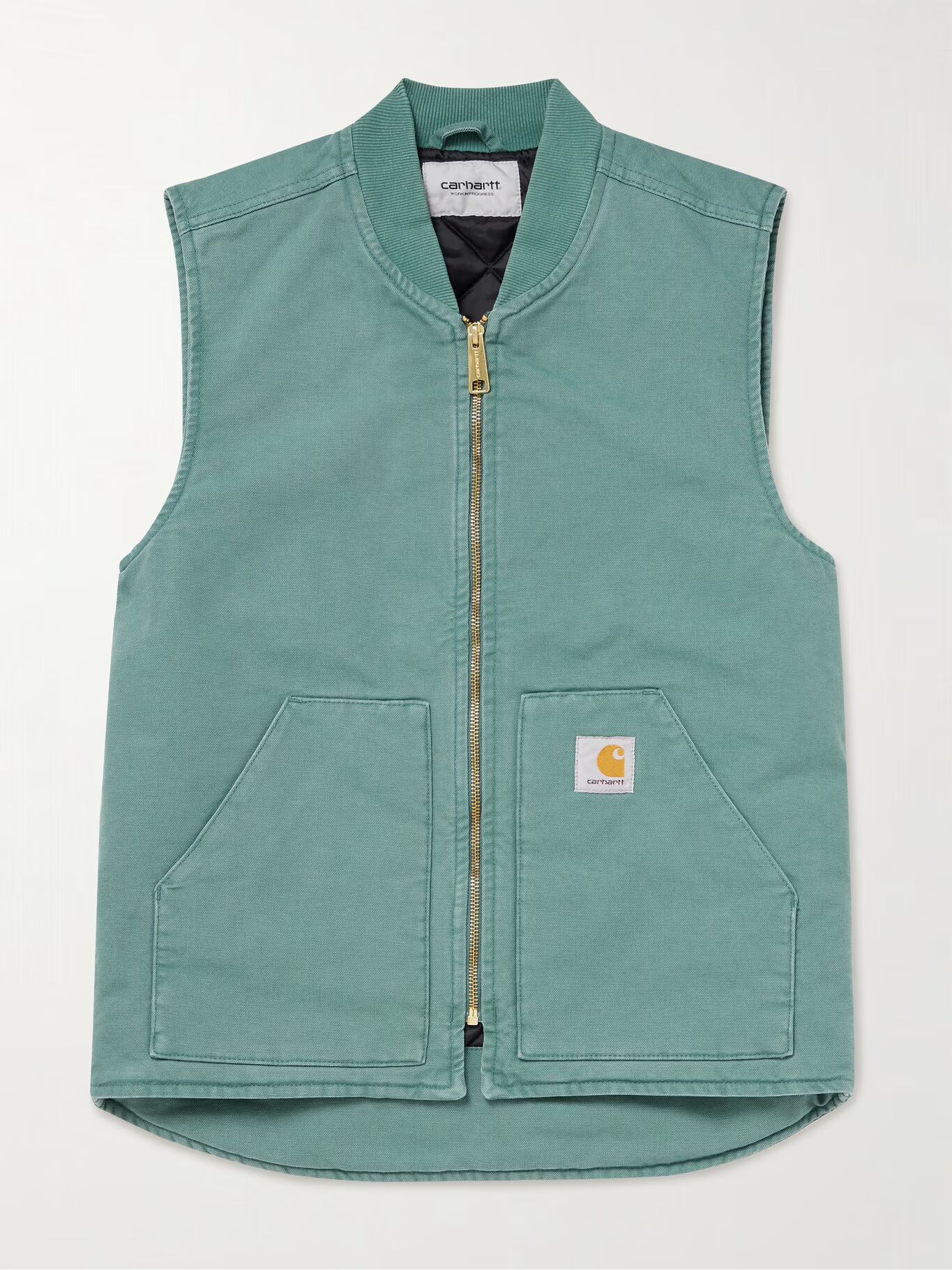 

Жилет из хлопковой парусины с аппликацией логотипа CARHARTT WIP, зеленый