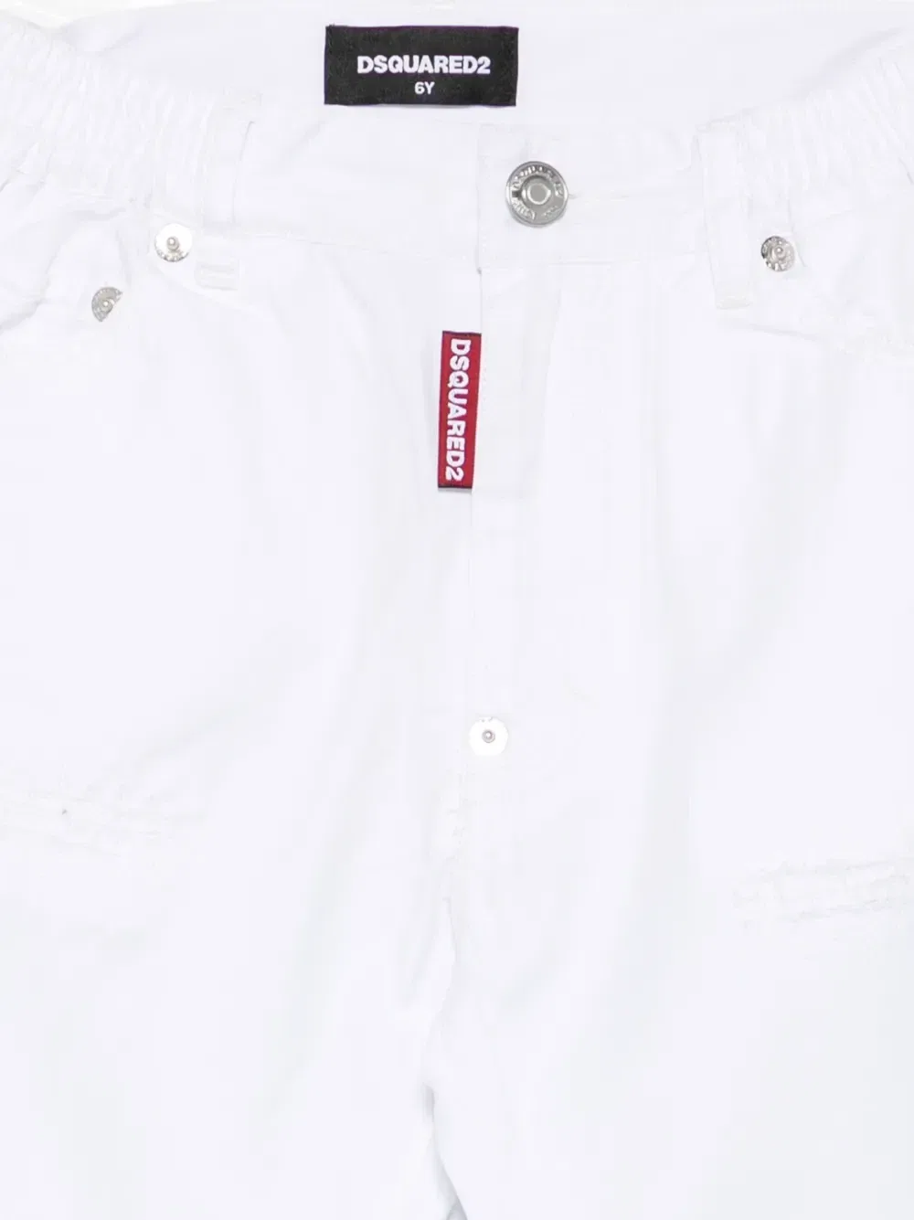 Джинсы с логотипом и эффектом потертости Dsquared2 Kids, белый — фото 3