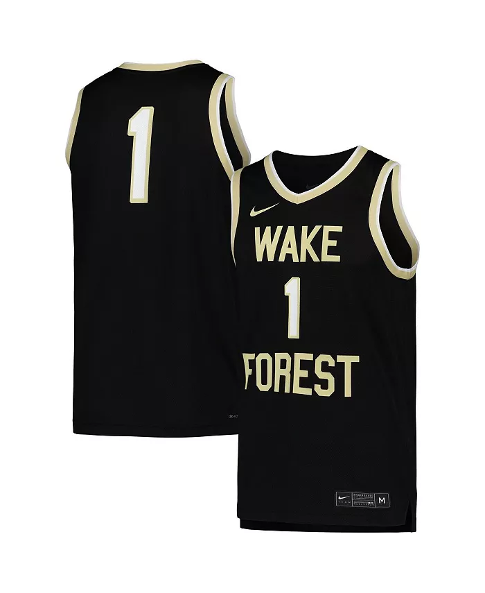 Мужская баскетбольная реплика футболки Wake Forest Demon Deacons черного цвета Nike — фото 2