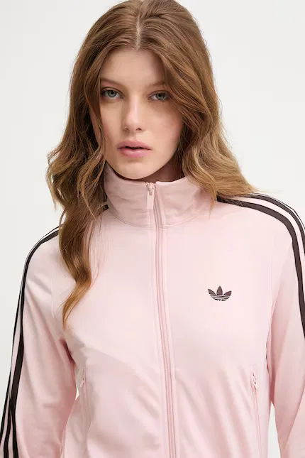 Толстовка на молнии с лампасами Adidas Originals, розовый — фото 4