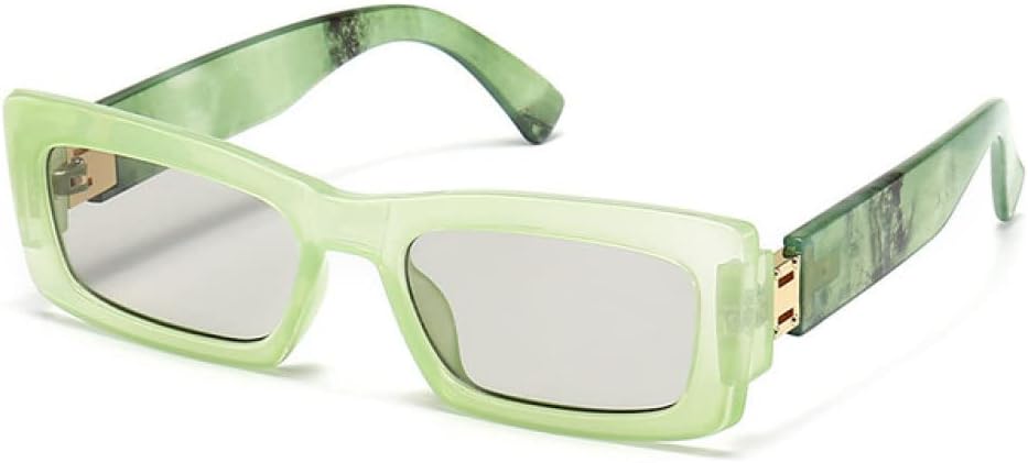 

Женские солнцезащитные очки прямоугольной формы в стиле ретро, ​​узкие, с защитой от УФ-излучения UV400; мужские винтажные солнцезащитные очки розово-зеленого цвета LANGSER, C2