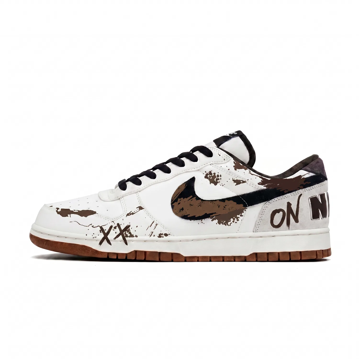 Кроссовки скейтбордические низкие Nike Big Dirty Brown Graffiti Бежево-коричневый