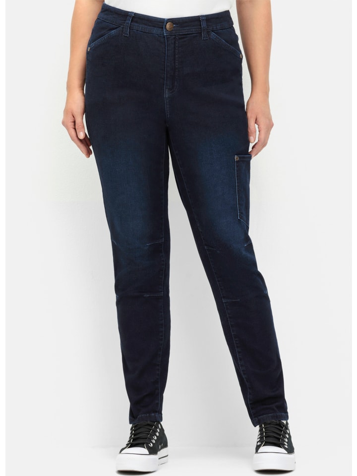 

Джинсы sheego, темно-синий деним