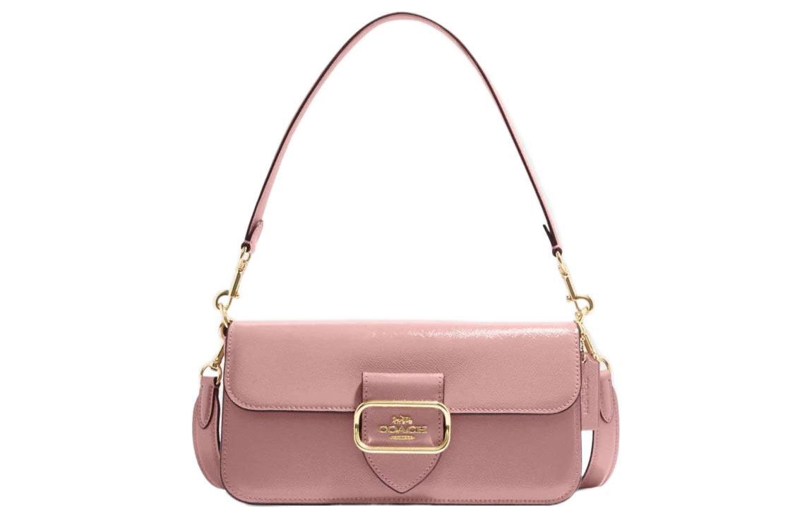 

Кожаная сумка через плечо Morgan из лаковой кожи для женщин розовая COACH