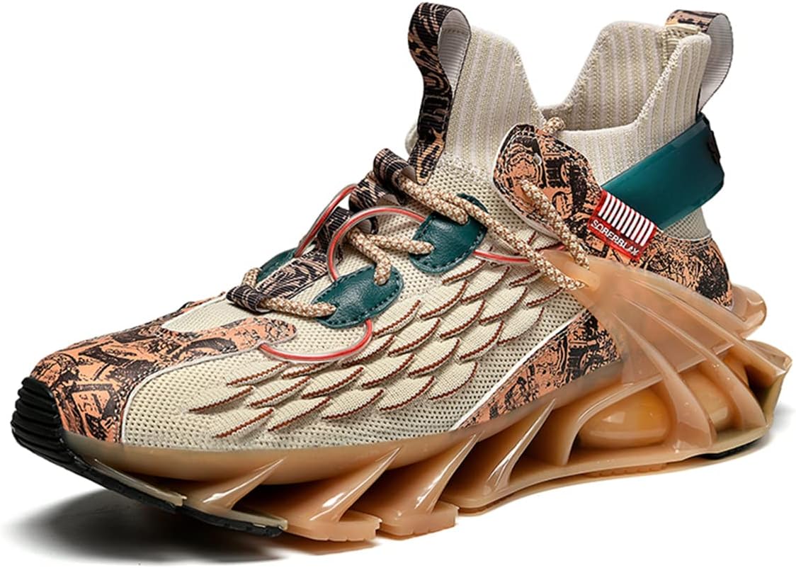 

Мужские модные кроссовки GSIGUL с лезвием, противоскользящие, для бега, тенниса и повседневной носки, бежевый