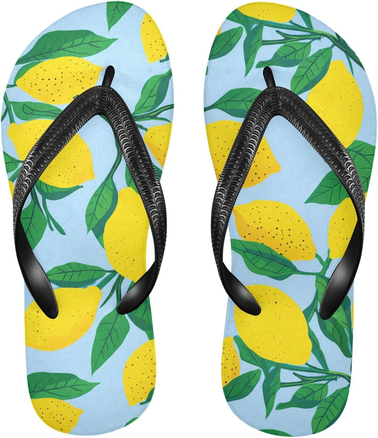 

Шлепанцы с рисунком лимонных листьев и веток, синие, для пляжа, душа, резинескользящие летние тапочки для мужчин и женщин Sinestour