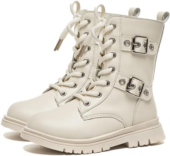 

Детские кожаные ботильоны для девочек с боковой молнией, удобные, противоскользящие, на шнуровке, для активного отдыха (малыши/маленькие дети/старшие дети) ODIPON, Beige