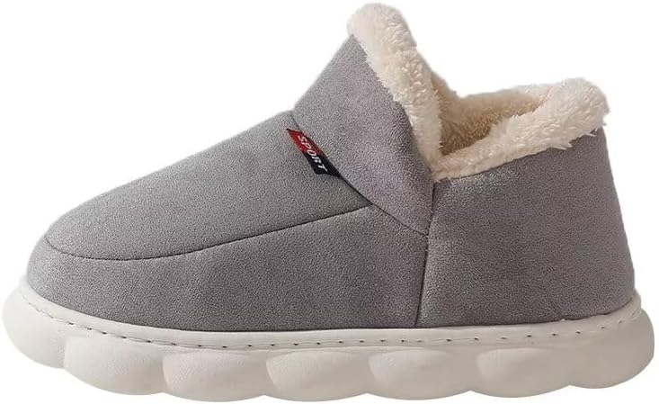 

Женские и мужские теплые хлопковые тапочки с нескользящей подошвой для дома и прогулок на улице Zonkacen, серый