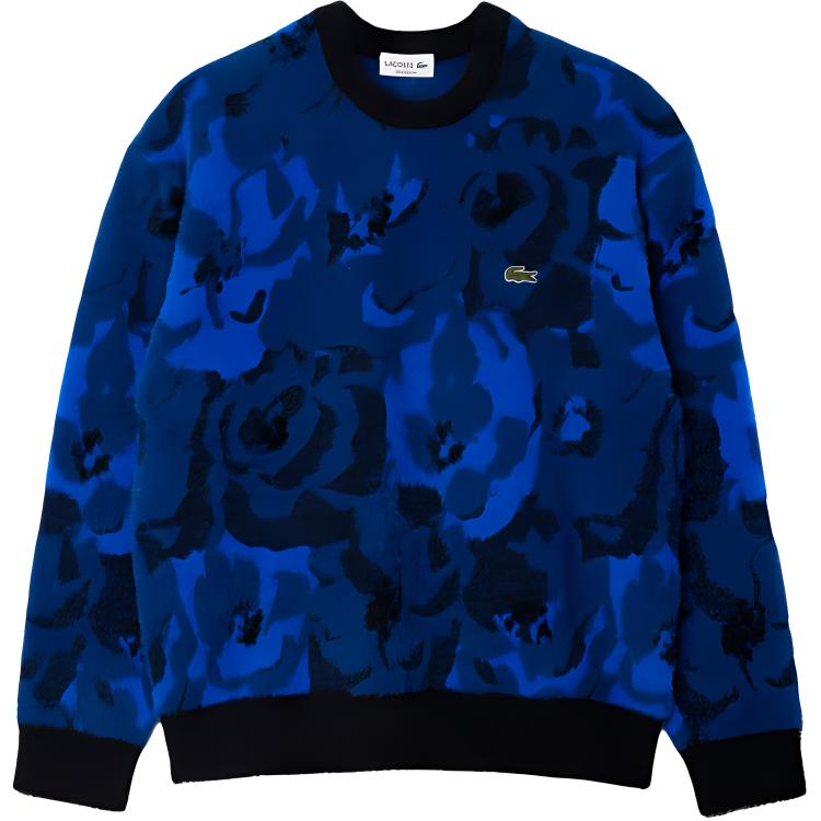 

Свитер с цветочным жаккардовым узором LACOSTE, синий