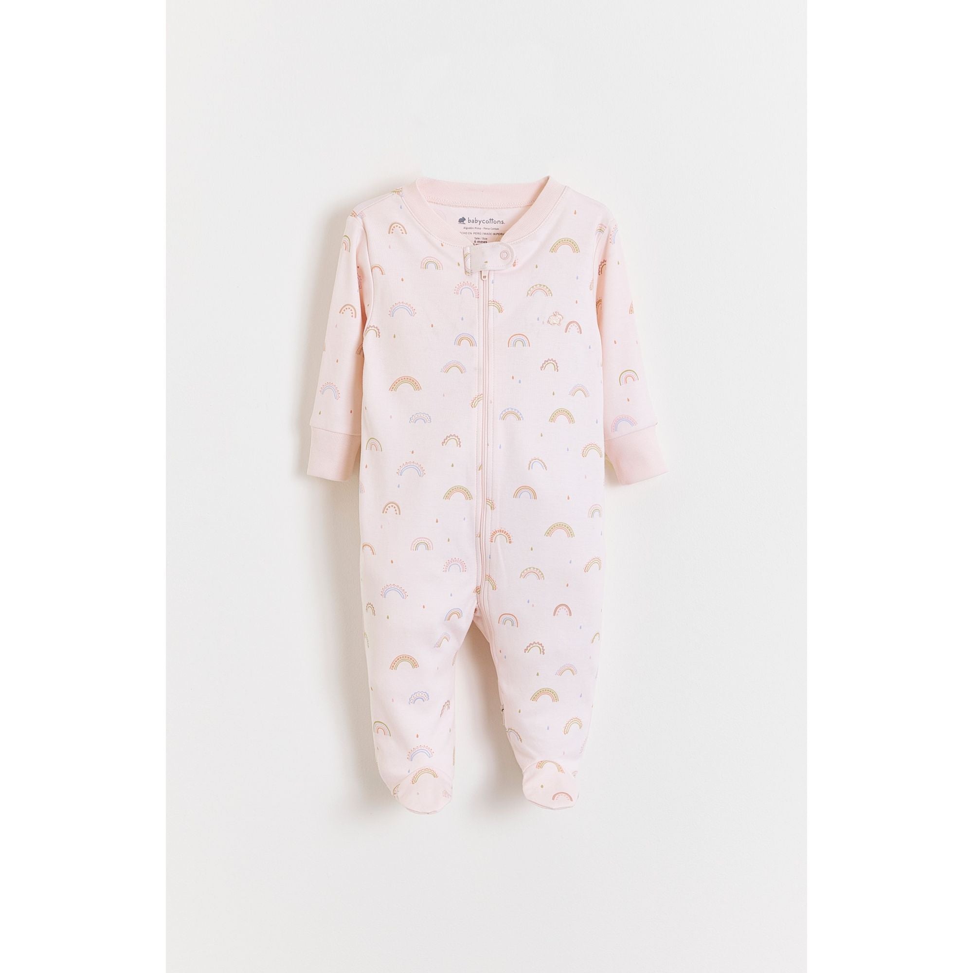 

Причудливая пижама на молнии с закрытыми ступнями Babycottons, розовый