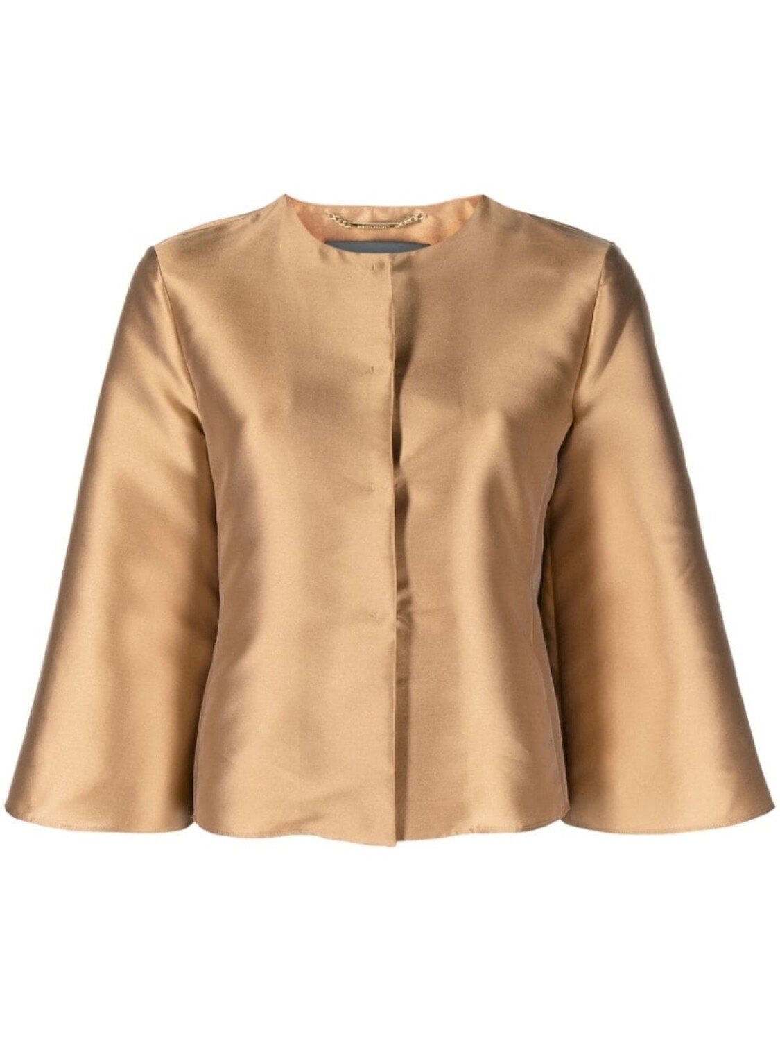 

Alberta Ferretti атласный жакет со складками, нейтральный цвет