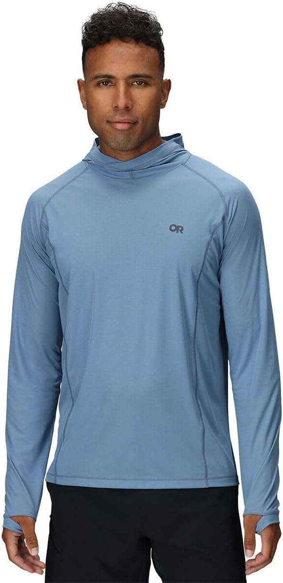 

Мужская толстовка Echo Outdoor Research с капюшоном - легкая, с защитой от солнца UPF 15, влагоотводящая, с контролем запаха, дышащая., Olympic