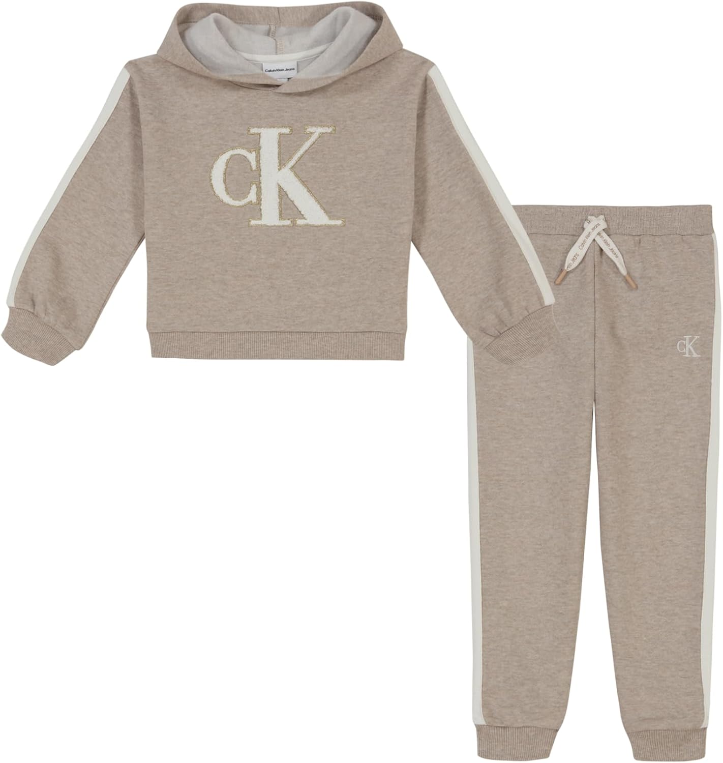 

Комплект из 2-х флисовых брюк Calvin Klein для девочек, Khaki Heather/Egret