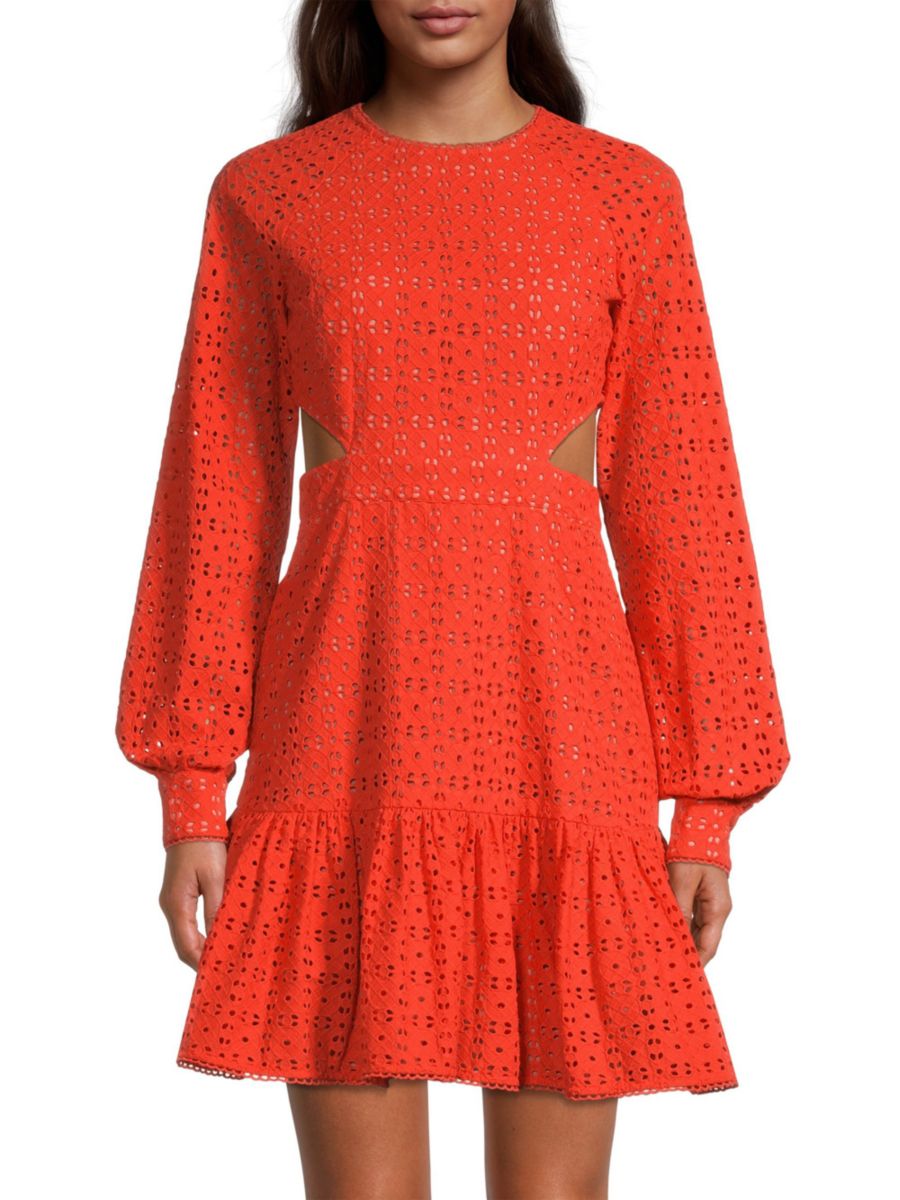 

Мини-платье с вырезом на люверсах MICHAEL Michael Kors, цвет Optic Orange