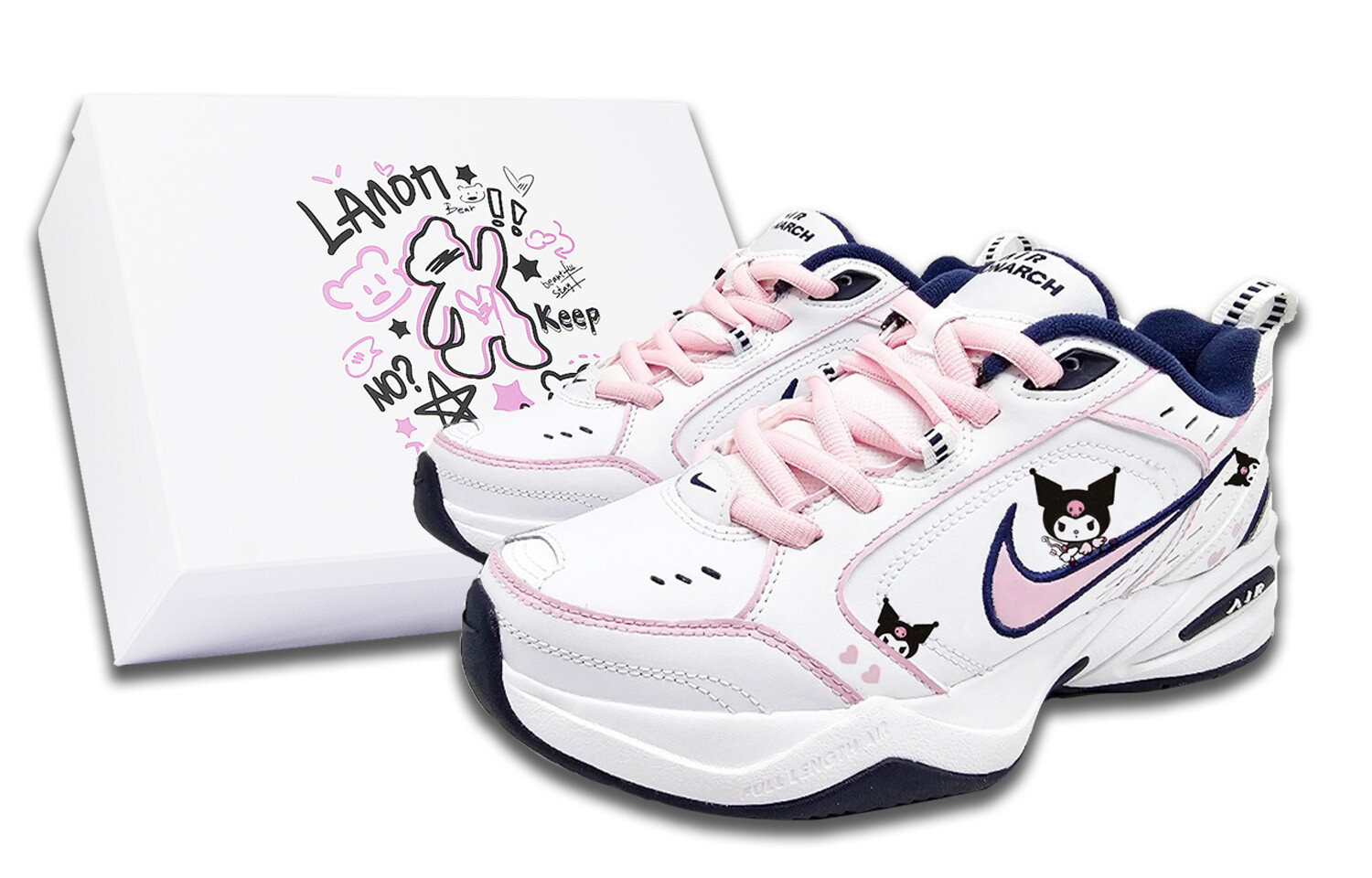 

Кроссовки Nike Air Monarch 4 Chunky Sneakers Unisex Low-top Pink, белый