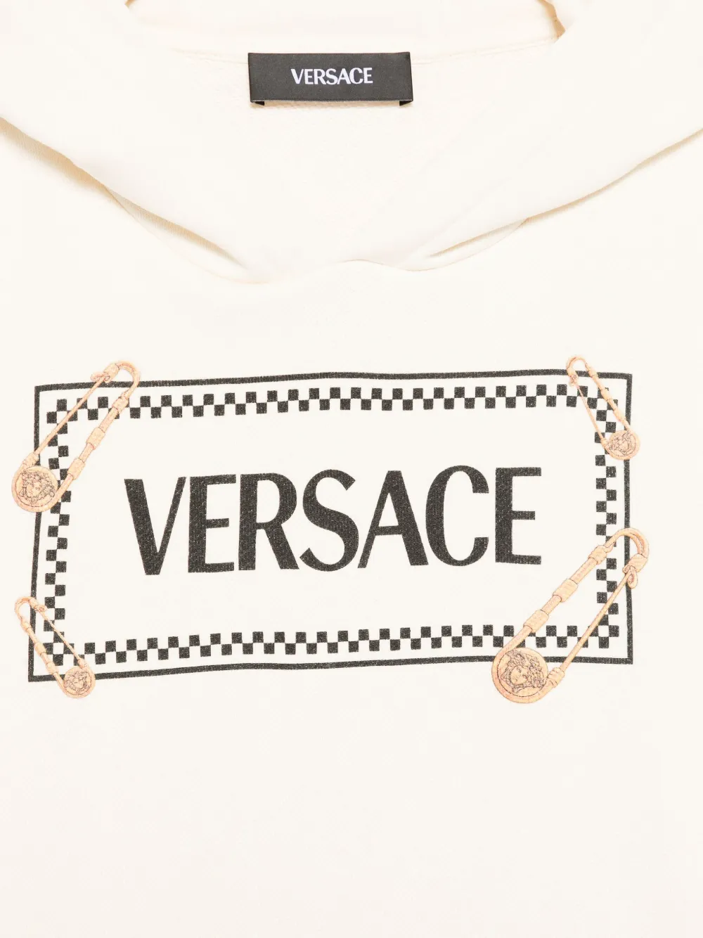 Толстовка с логотипом в виде булавки Versace Kids, нейтральный — фото 3