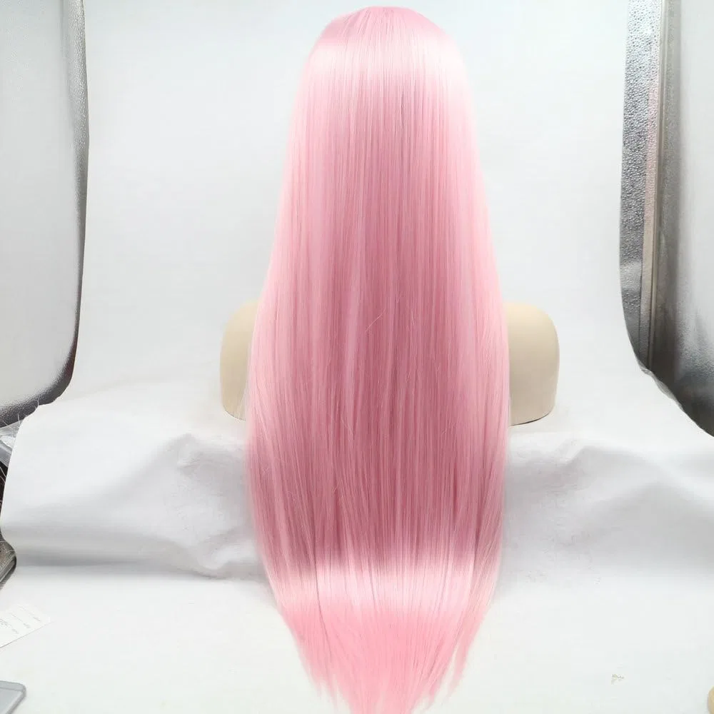 Длинный прямой цветной парик с имитацией кожи головы, 13x3 дюйма Serenewig, Pastel Baby Pink — фото 4
