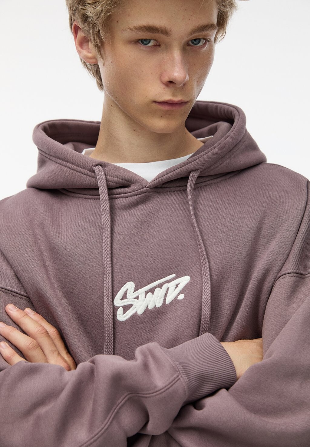 

Толстовка с капюшоном LONG PULL&BEAR, Бордо