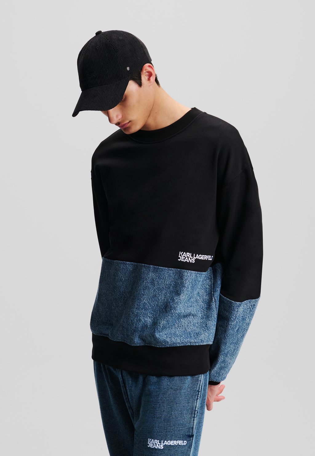 

Толстовка DENIM PANELED Karl Lagerfeld Jeans, черный