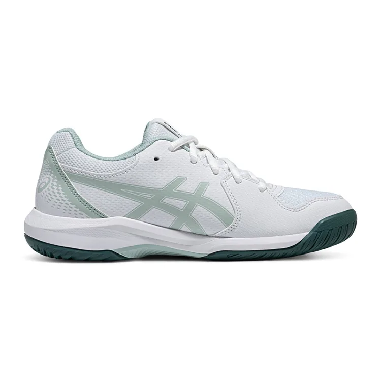 ASICS Gel Dedicate 8 Slip Resistant низкие детские кроссовки для тренировок white green — фото 3