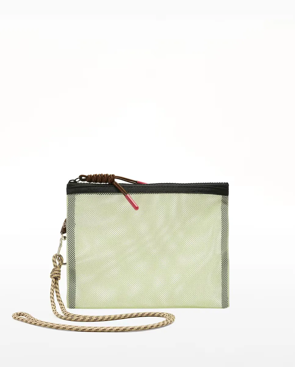 

Средняя сетчатая косметичка с застежкой-молнией и съемным шнурком Parfois, зеленый