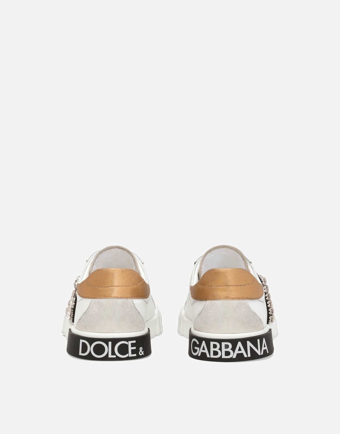 Кроссовки Portofino из винтажной телячьей кожи Dolce&Gabbana, белый — фото 3
