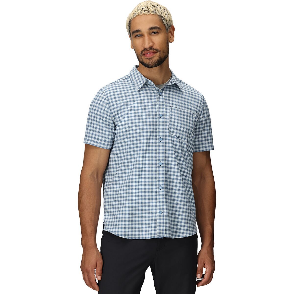 

Черная короткорукавная рубашка Outdoor Research, цвет cenote plaid
