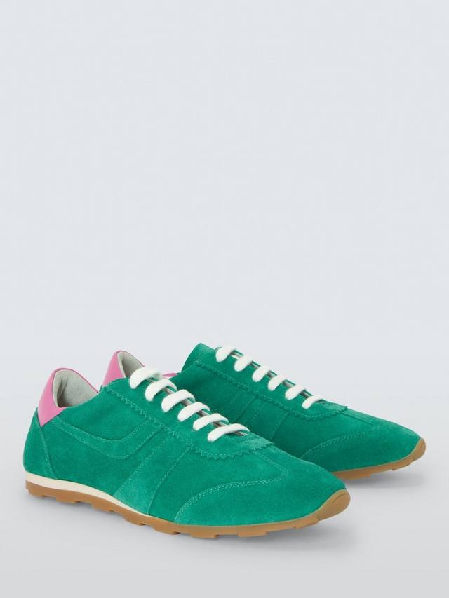 Французские замшевые спортивные кроссовки runner John Lewis, Green/Multi — фото 3