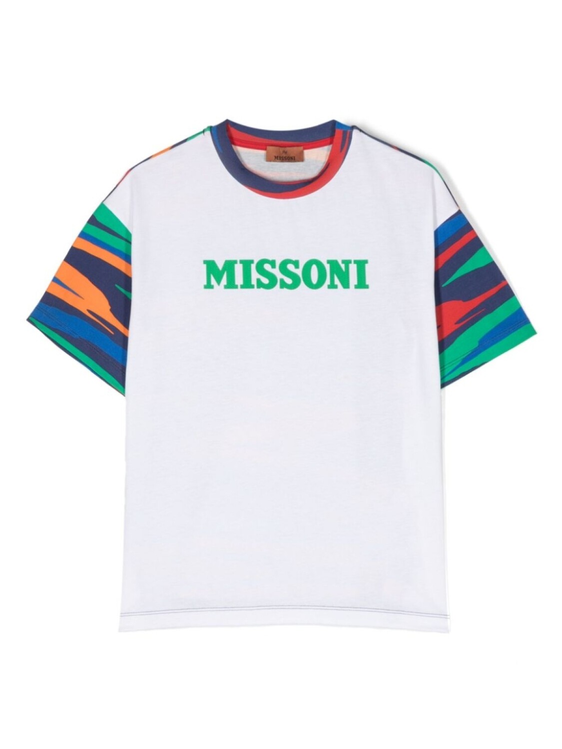 

Missoni Kids футболка с логотипом и узором зигзаг, синий