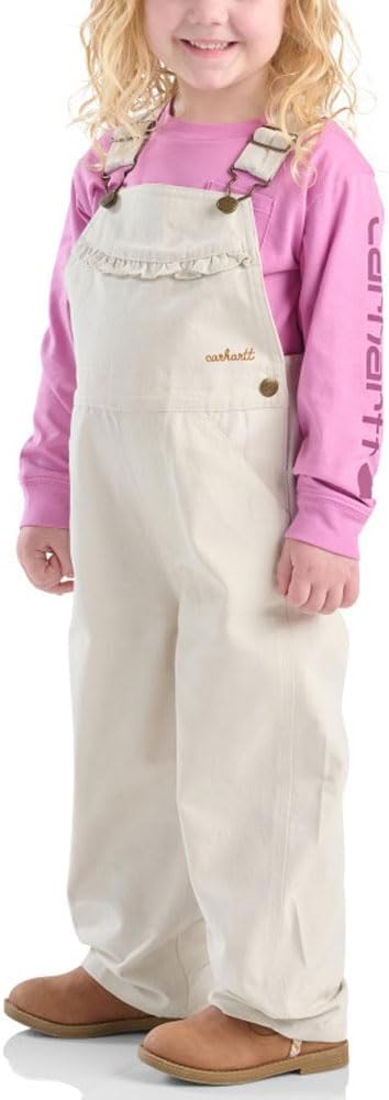 

Carhartt Kid's CM9757 Canvas Ruffle Front Overall - Girls, Turtledove