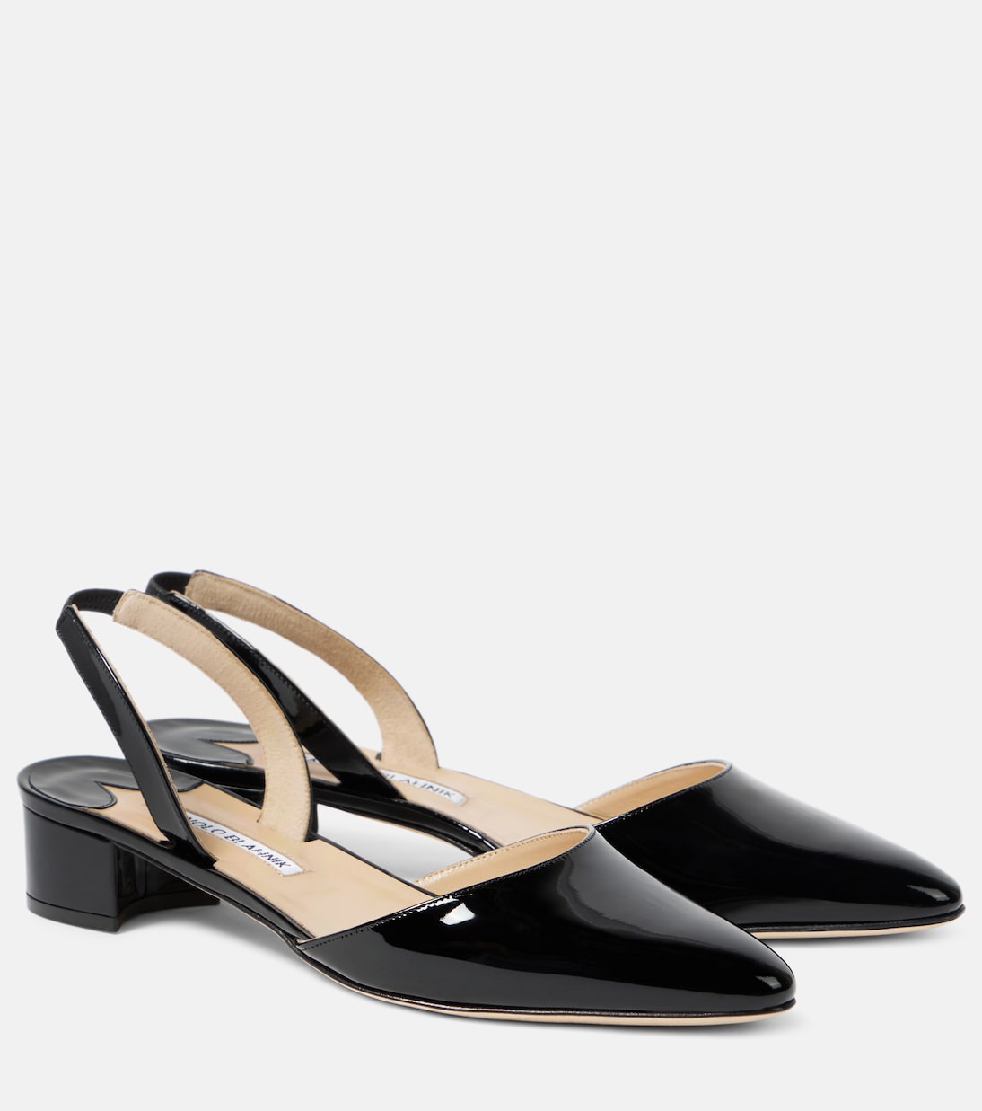 Aspro 30 лаковые туфли-лодочки на ремешке Manolo Blahnik, черный