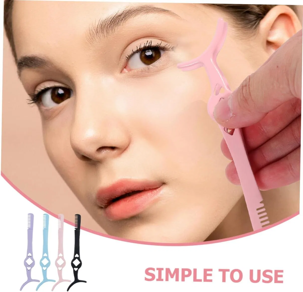 Инструмент для ресниц Beaupretty ассорти, 4 шт. со стальными зажимами и расческой — фото 4