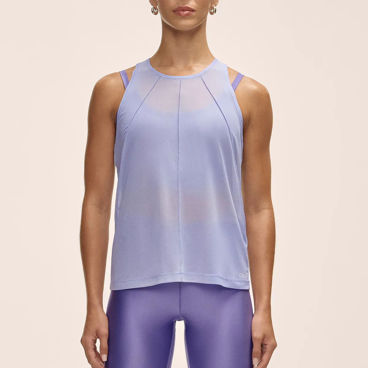 

Женская футболка Seam Detail Mesh Tank Casall, цвет Azul Cielo